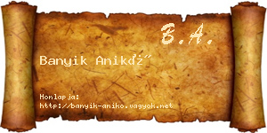 Banyik Anikó névjegykártya